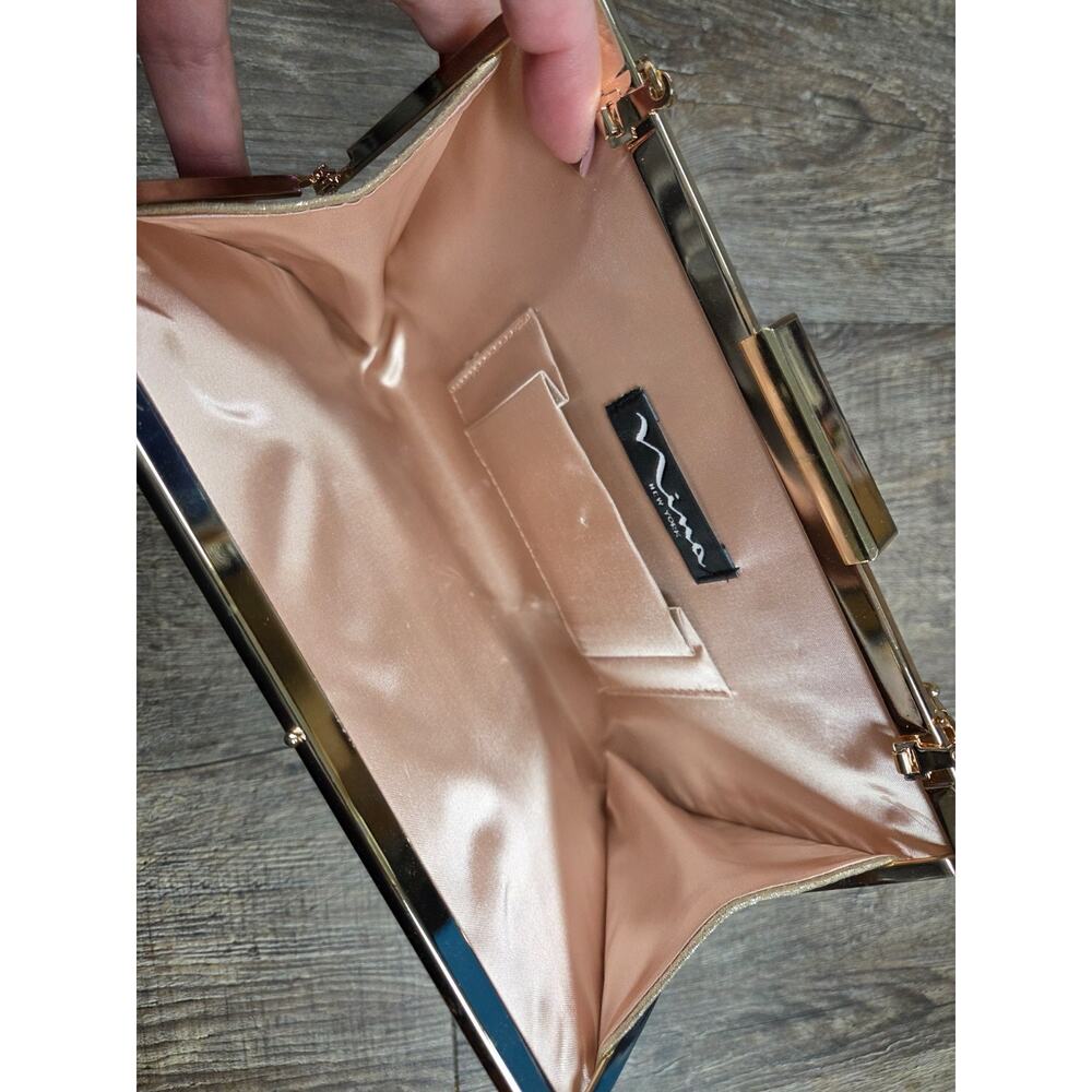 Nina NY Colorful Candy Rainbow Dot Gold Hardware Clutch Chain Purse - Picture 8 of 8